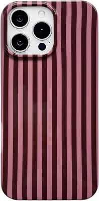 Reezaddin Funda para teléfono de rayas marrón oscuro para iPhone 15 Pro Max, funda protectora de moda con patrón de líneas