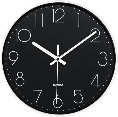 Reloj de Pared Cuarzo Silencioso Moderno, 12 Pulgadas, Redondo, Decorativo Sin Tictac