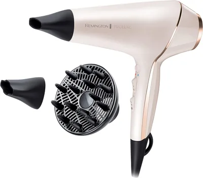 Remington Haarfön med 2400W AC motor, 3 styling-nöttor, iongenerator, 3 växlingar mellan häring och snabbhet, koldluftfunktion, turb – 14% avrabb