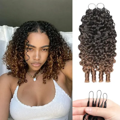 Renyarch Feather Crochet – Cheveux humains bouclés naturels pour femmes noires, 2 paquets de 50g