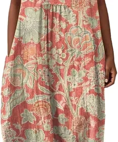 Free ad: Robe d'été femme sans manches en lin chic bohème mi-longue plage fluide poches rond col texteuré décontracté in Belgium. Robe d'été femme sans manches en lin chic bohème mi-longue plage fluide poches rond col texteuré décontracté in Belgium