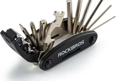 ROCKBROS Fahrradmultitool 16-in-1 - Faltebares Reparaturset für Fahrräder aus Stahl, Kompakt & Leicht, Schwarz, 1 Set (31% Rabatt) in Croatia