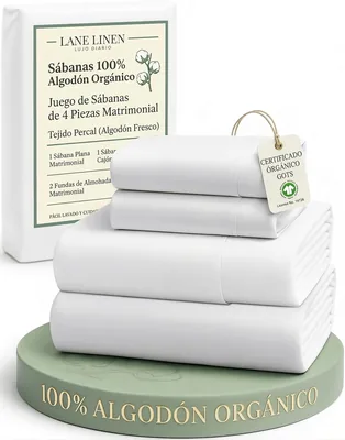 Sábanas de Algodón Orgánico LANE LINEN Matrimoniales – 19% Off