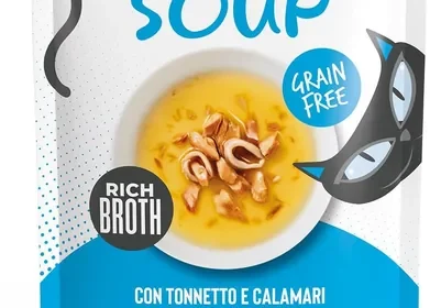Free ad: Schesir, Sopa con Filetes de Atún y Calamar, Alimento Húmedo Complementario para Gatos, Receta Original, 100% Natural, Libre de Crueldad, 12 in Spain. Schesir, Sopa con Filetes de Atún y Calamar, Alimento Húmedo Complementario para Gatos, Receta Original, 100% Natural, Libre de Crueldad, 12 in Spain
