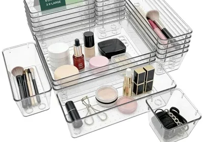 Free ad: Set van 25 opbergdozen, 4 maten met antislip, stapelbare transparante organizer voor make-up, keuken, badkamer & kantoor - 15% Korting in Netherlands. Set van 25 opbergdozen, 4 maten met antislip, stapelbare transparante organizer voor make-up, keuken, badkamer & kantoor - 15% Korting in Netherlands