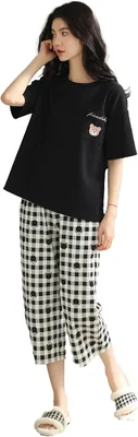 SHINTAYL 女性用パジャマ、夏、部屋着、丸首、100%コットン、短袖、パジャマセット、ラウンジウェア、3/4長