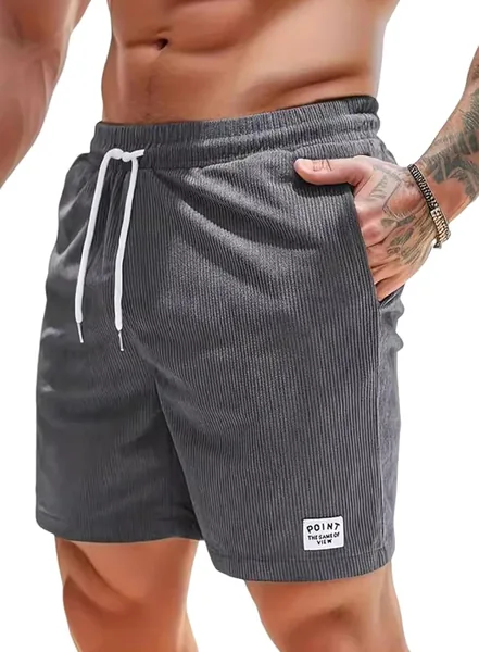 Shorts de sport en corduroy pour hommes, été – Confortables et ajustés avec poches – Meilleur prix