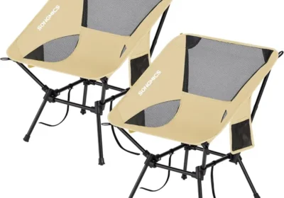 Silla de Camping SONGMICS con Lomo Bajo, Juego de 2, Altura Ajustable, Silla Exterior de Acero, Carga 150kg, con 2 Bolsillos - 29% de Descuento in Portugal