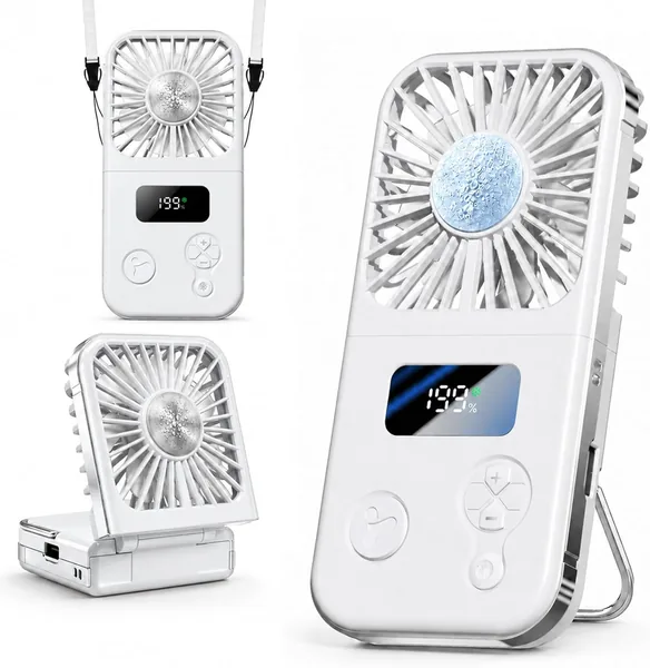 Sinoteca Ventilatore da Collo Portatile Ricaricabile USB a 5 Livelli di Velocità con Funzione Power Bank – Best Deal