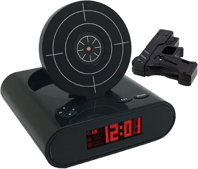 Skolvärde Skjutsalarmklocka med Gynt LED-skränna, 2 Alarmmodi, Ringtonanpassning för Hem, Office, Livrum (Black)
