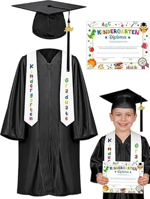 SLEEPHEAD Kindergarten Graduation Cap & Gown Set, 2026 Congrats Grad Outfit