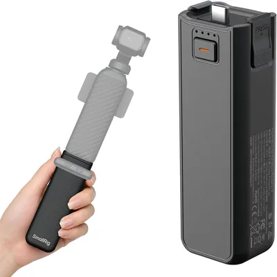 SmallRig Mango de Batería para DJI Osmo Pocket 4/3, 5000mAh con Carga Rápida 20W y Conexión Directa de Micrófono Inalámbrico