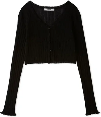 Snidel SWNT262070 Women’s Lace Trim Sheer Cardigan Best Deal