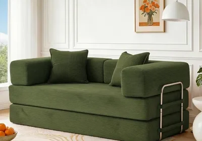 Sofa cama Vipbear de 160 cm, modular plegable de 5 en 1, de cordura, sofá cama de 2 plazas, ideal para espacios pequeños, verde - Mejor Oferta in Spain