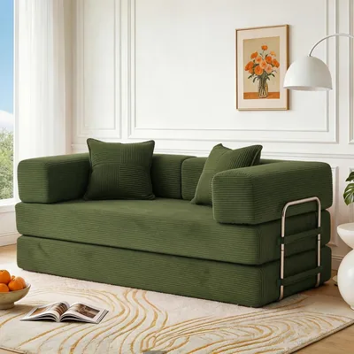 Sofa cama Vipbear de 160 cm, modular plegable de 5 en 1, de cordura, sofá cama de 2 plazas, ideal para espacios pequeños, verde – Mejor Oferta