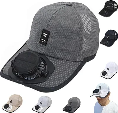 Solar Rechargeable Hat with Fan – 3 Speed USB Charging Baseball Cap