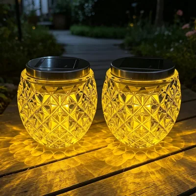 Solarleuchten für Außen, 2er-Set Solar Tischlampen, Kabellos 10 cm, Solar-Tischlampe, LED-Laterne, Solar-Tischleuchte