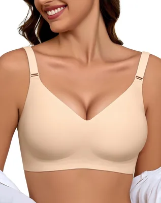 Sostén sin aros EIISSION para mujer, levantador de push-up con tirantes cómodos – Sostenes sin aros para mujeres de talla plus