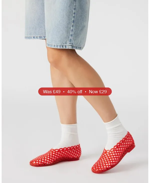 Steve Madden Women’s Grove Caged Jelly Slip-On Flats – 40% Off