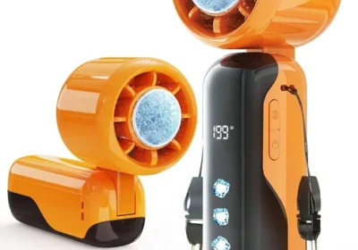 STRHAGO Tragbarer Turbo-Handventilator mit Eiskühlung, USB-C Aufladbar, 90° Klappbar, 1-199 Geschwindigkeitsstufen, Mit Entfernbarem Ständer in Slovenia