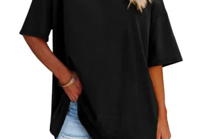 Free ad: T-shirt Ebifin pour femme, col V, manches courtes, coupe oversize - Été in France. T-shirt Ebifin pour femme, col V, manches courtes, coupe oversize - Été in France