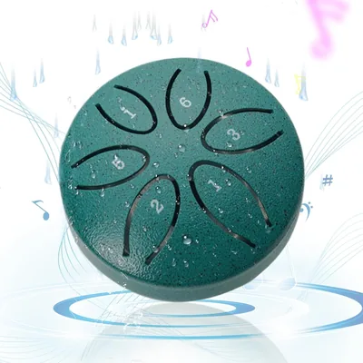 Tambor de lluvia de acero inoxidable de 6 notas para jardín exterior, instrumento musical portátil impermeable