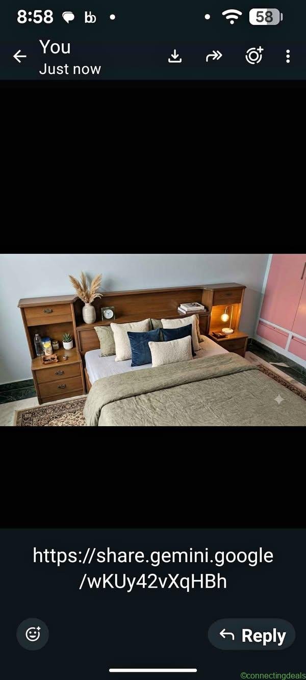 Teak wood double bed