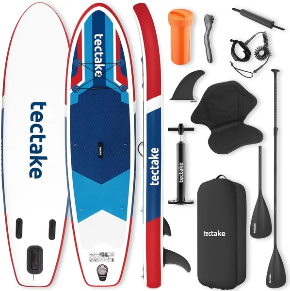 Tectake® Planche à Paddle Inflatable Adulte Kayak avec Pompe à Air, Palet en Inclinaison Assise Pouvée