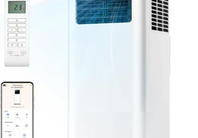 Temprium Mobilklimaanlage 9000 BTU 2.6 kW mit Abzugshaube, 3-in-1 Mobilklimagerät, Fensterdichtungsband, App-Steuerung + R | Best Deal in Greece