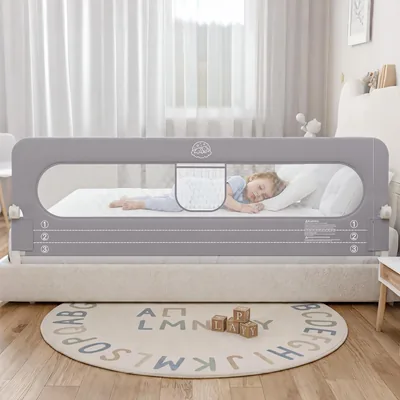 Tersolyn Bed Rail for Toddlers – 71in Foldable Guard with Carbon Steel Frame