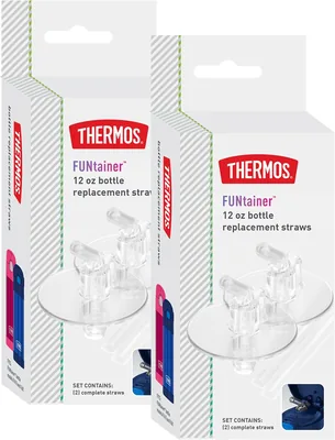 Thermos FUNtainer 12oz Insulated Kids Water Bottle Replacement Straws, 2 Pack – 30% Off