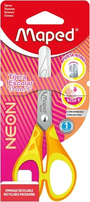 Tijeras Maped Essentials Soft Neón 13 cm: Corte preciso y aros suaves en colores vibrantes – Best Deal