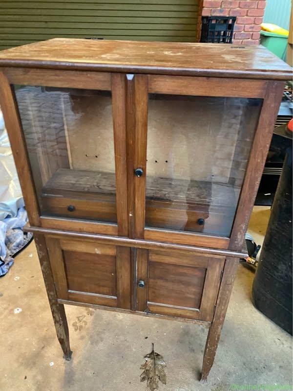 Timber cabinet with glass door