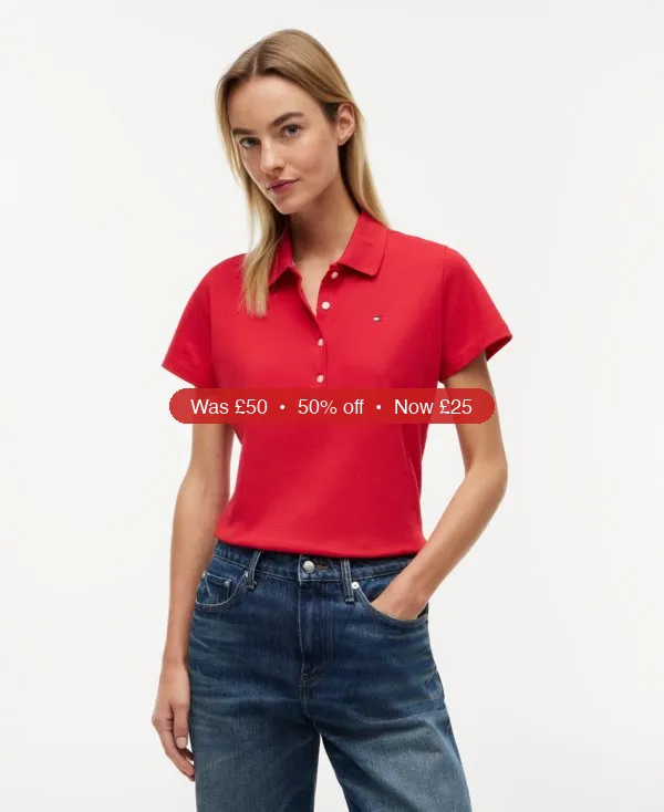 Tommy Hilfiger Women’s Classic Pique Short-Sleeve Polo T-Shirt – 50% Off