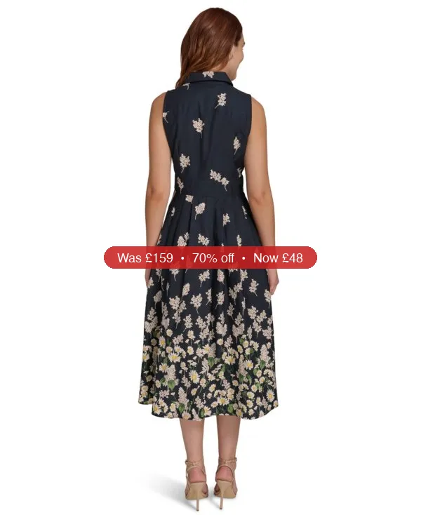 Tommy Hilfiger Women’s Daisy-Print Cotton Shirtdress – 70% Off