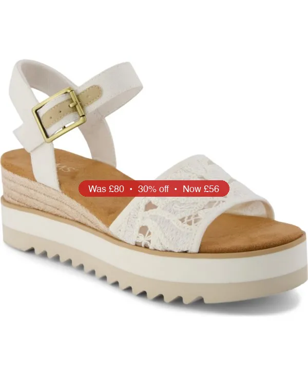 TOMS Women’s Diana Platform Wedge Sandals – 30% Off