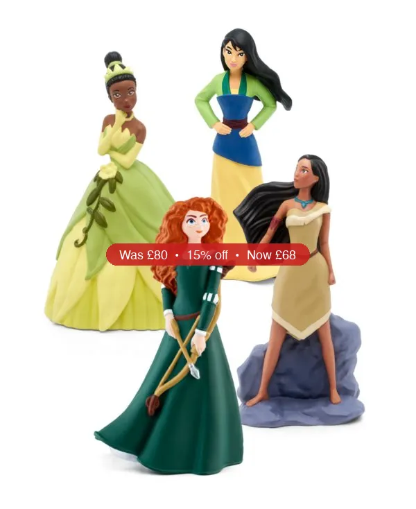 Tonies Disney Merida, Pocahontas, Tiana, Mulan Figurines, 4 Pack – 15% Off