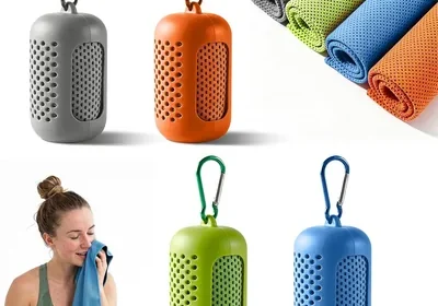 Towel de Rafraîchissement PZCC 4 Pièces - Serviette Microfibre Rapide Séchage Réfrigérante pour Sport, Fitness et Yoga pour Hommes - Best Deal in France