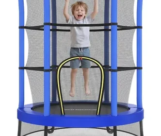 Trampolino SONGMICS per Bambini, Diametro 174 cm, con Recinto Protettivo, Tappetino di Sicurezza, Fitness Trampolino, Framework in Acciaio in Italy