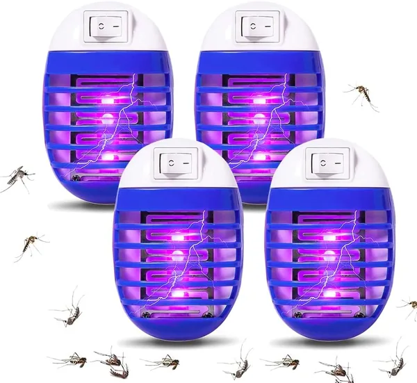 Trappola anti zanzare UV non tossica, 4 pezzi, sicura per la casa, presa elettrica per interni cucina