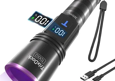 TrixDock 365nm UV-Taschenlampe mit 4 Kernen und LCD-Display, 45% Rabatt in Romania