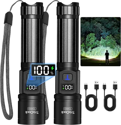 TrixDock Torch LED Taschenlampe, 2er Set – Extrem hell mit 5 Modi & Zoomfunktion, wasserdicht – Best Deal