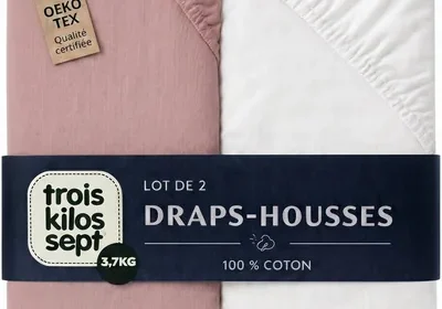 Free ad: Trois Kilos Sept - Feuille de lit bébé ajustée - 100% coton jersey élastique - Douce et confortable - Bords élastiques - Norme Oeko-TEX 10 in France. Trois Kilos Sept - Feuille de lit bébé ajustée - 100% coton jersey élastique - Douce et confortable - Bords élastiques - Norme Oeko-TEX 10 in France