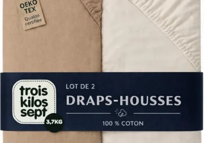 Trois Kilos Sept - Housse de matelas pour bébé - 100% coton élastique - Douce et confortable - Bords élastiques - Norme Oeko-TEX 10 in France