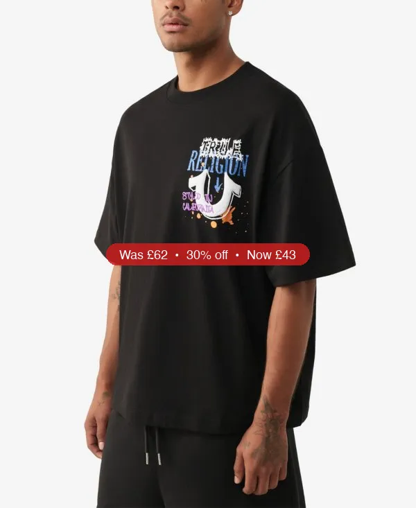 True Religion Men’s Relaxed-Fit T-Shirt – 30% Off
