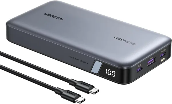 UGREEN Nexode 145W Batterie externe 25000mAh Chargeur USB C Quick Charge PD3.1 140W 3 Ports Portable Ordinateur LED Compatib