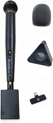 V-Audio Pro वायरलेस रिपोर्टर इंटरव्यू न्यूज़ मीडिया जर्नलिस्ट माइक्रोफ़ोन स्मार्टफ़ोन (टाइप C और iOS) के लिए विशेष रूप से, 48% ऑफ़