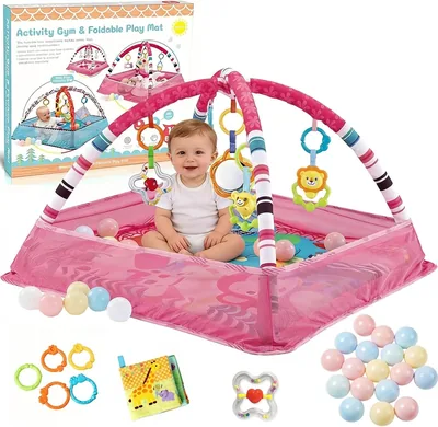 VAWQVF Gimnasio para Bebé con Tapete y Piscina de Bolas, Mejor Oferta