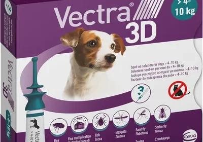 VECTRA 3D Repellente per Cani, 3 Pipette per Parassiti Flee e Mosche da 4 a 10 kg, Protezione Contro Zecche e Pulci in Italy