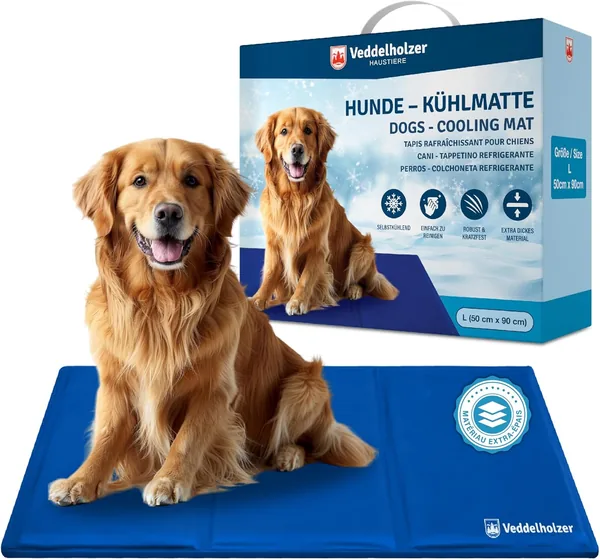 Veddelholzer Mat de Refroidissement pour Chien (L) Épais et Résistant aux Rayures, Auto-Refroidissement sans Électricité, Parfait pour l’Été